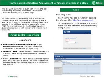 2 Job Aid: How to submit a MAC or Invoice in 6 steps - esa-p