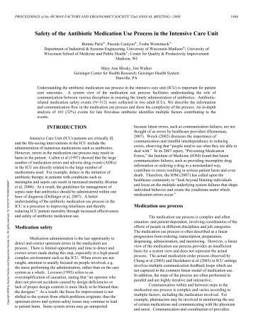 Safety of the Antibiotic Medication Use Process in the Intensive Care ...