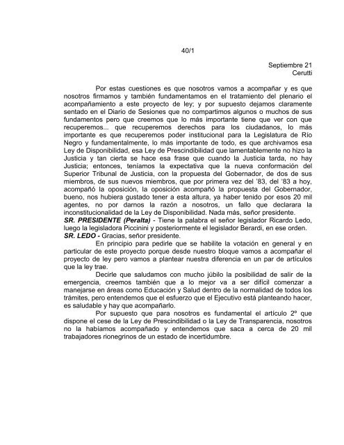Nº - Legislatura de Río Negro
