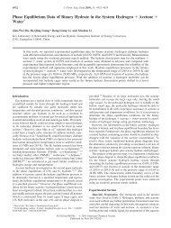 Phase Equilibrium Data of Binary Hydrate in the System Hydrogen + ...