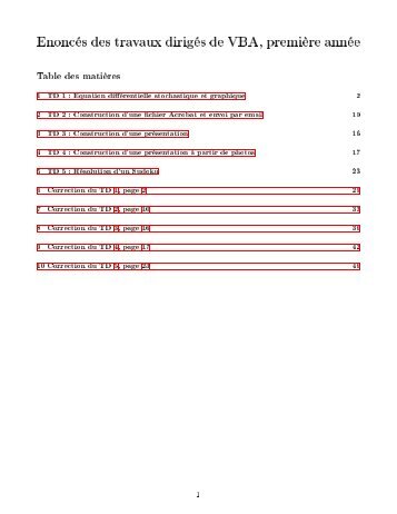 EnoncÃ©s des travaux dirigÃ©s de VBA, premiÃ¨re annÃ©e - xavierdupre.fr