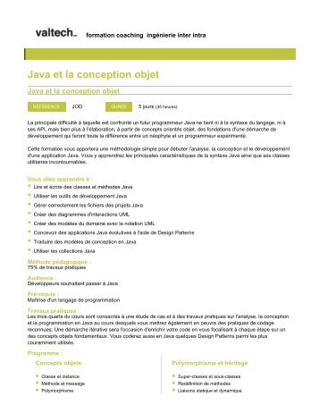 Java et la conception objet - Valtech Training