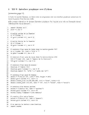 1 TD 9 : Interface graphique avec Python - xavierdupre.fr