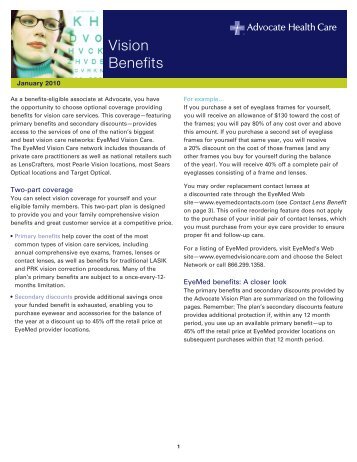 Vision Benefits - Advocate Benefits - Advocate Health Care