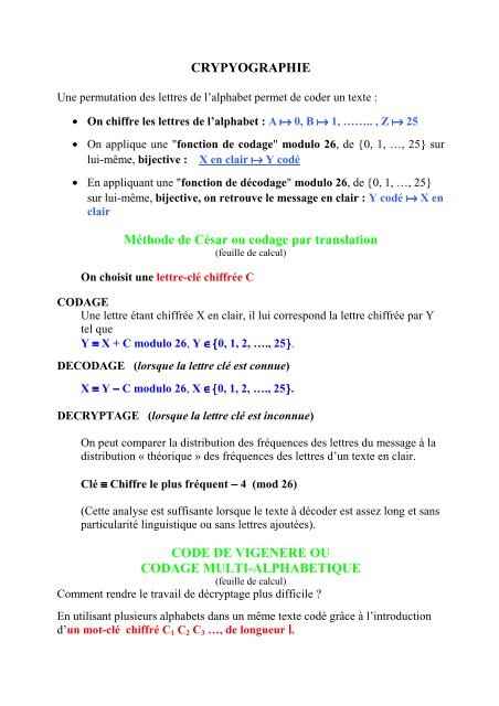 La Fonction Affine De Decodage Est Donc