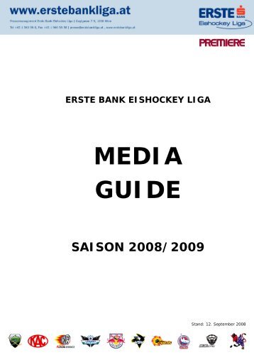 erste bank eishockey liga media guide saison 2008/2009