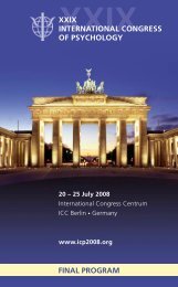 Xxix international congress of psychology final program