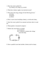 Electricity Revision Questions - Meldrum Academy