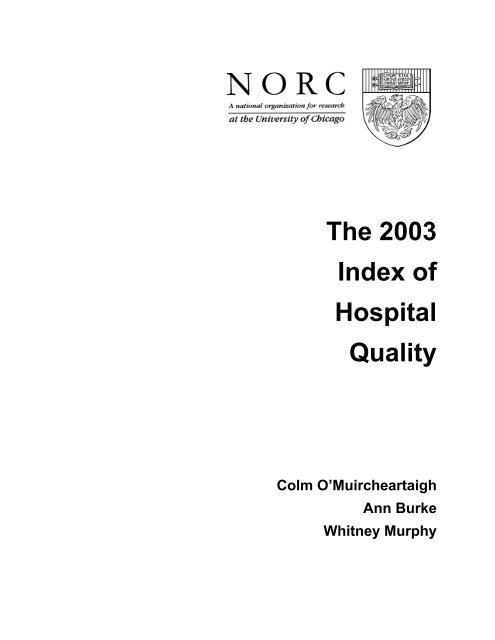 The 2003 Index of Hospital Quality