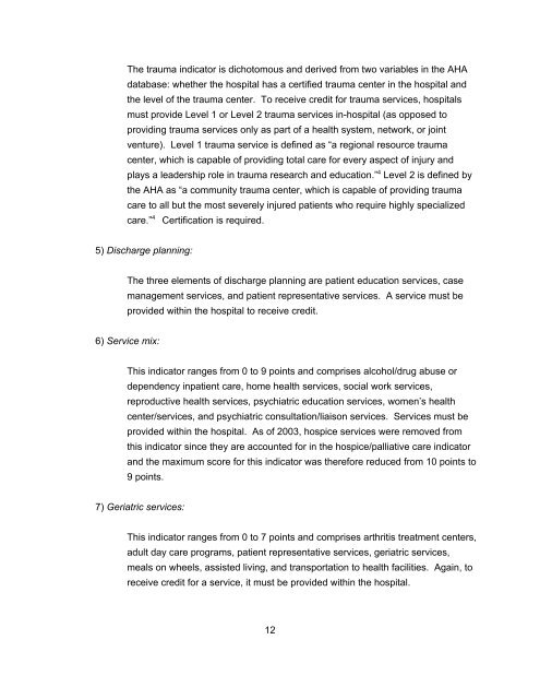 The 2003 Index of Hospital Quality