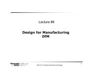 Design for Manufacturing DfM Lecture #8 - Singhose