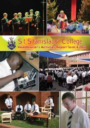 Headmaster's Activities Report Term 4 2011 - St Stanislaus College