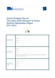 School Strategic Plan for The Lakes South Morang P-9 School ...