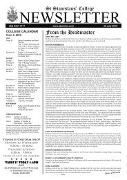 Week 2 Newsletter 30 July 2010 - St Stanislaus College