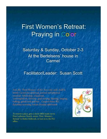 First Women's Retreat: Praying in Color - First Lutheran Church