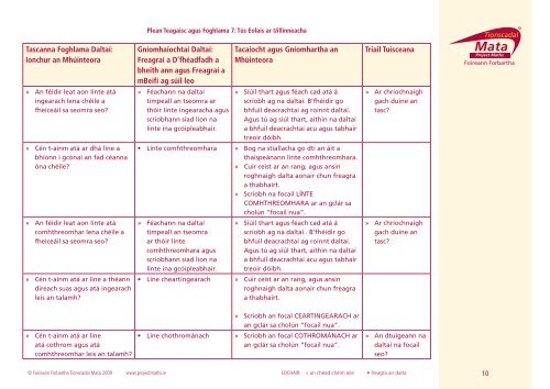 TÃºs Eolais ar Uillinneacha - Tionscadal Mata