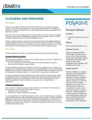 CLOUDERA AND PERVASIVE - Cloudera Blog