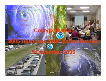 The 2005 Hurricane Response After Action Review Presentation