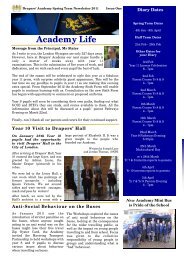 Academy Life Spring Term 2011 Newsletter - issue 1 - Drapers ...