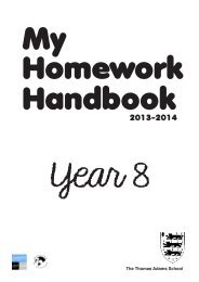 Year 8 Homework Handbook for Students 2013-14 - Thomas Adams ...