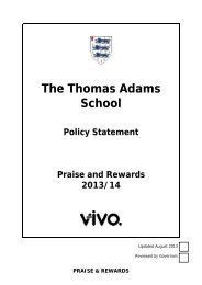 Praise and Rewards - Thomas Adams School