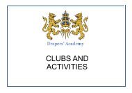 CLUBS AND ACTIVITIES - Drapers' Academy