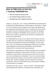 Mehr als 5000 Läufer am Start des 7. Duisburg TARGOBANK Run