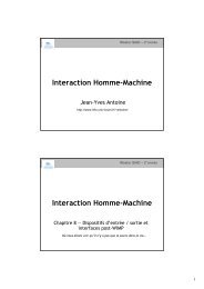 Interaction Homme-Machine Interaction Homme-Machine