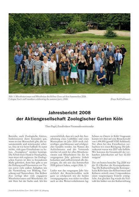 Jahresbericht 2008 der Aktiengesellschaft ... - Kölner Zoo