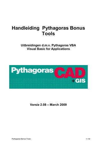 Handleiding Pythagoras Bonus Tools - Pythagoras Software