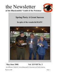Newsletter - Blacksmiths' Guild of the Potomac