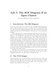 Lab 7: The H-R Diagram of an Open Cluster - UGAstro