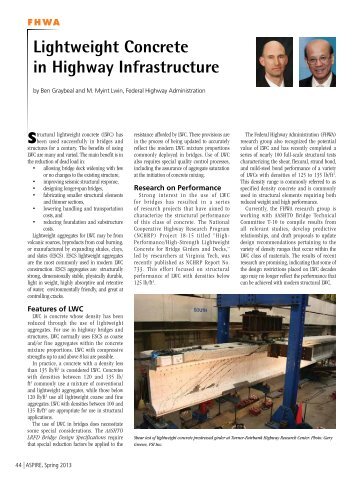 Lightweight Concrete in Highway Infrastructure - Aspire - The ...