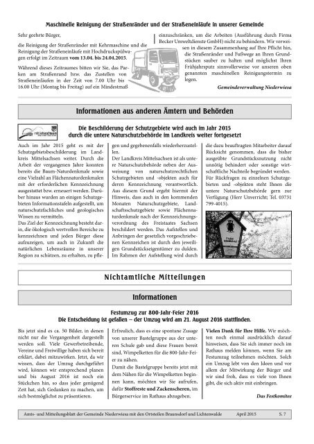 Amts- und Mitteilungsblatt April 2015