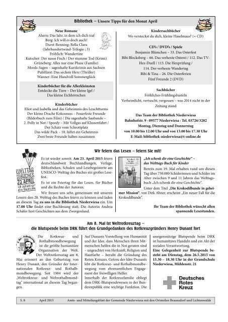 Amts- und Mitteilungsblatt April 2015