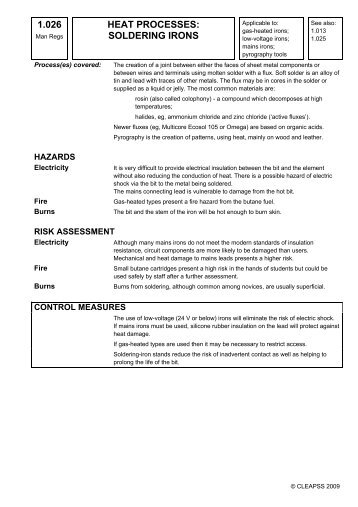 heat processes: soldering irons - Linux.bideford.devon.sch.uk