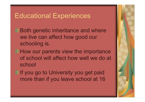 Social and Emotional factors that can affect development