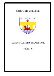 BIDEFORD COLLEGE PARENT/CARERS HANDBOOK YEAR 7
