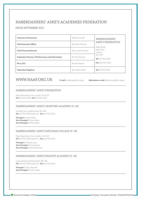 Post 16 Additional Information Booklet - Haberdashers