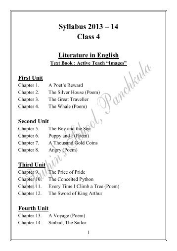 Syllabus 2013 â 14 Class 4