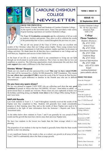 Term 3 Issue 15 2010 - Caroline Chisholm College