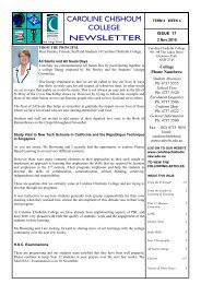 Term 4 Issue 17 2010 - Caroline Chisholm College