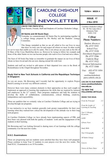 Term 4 Issue 17 2010 - Caroline Chisholm College