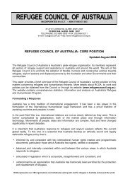 Our core position paper from August 2004 - Refugee Council of ...