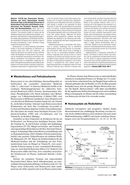 Konsensuspapier der DACH.-Liga Homocystein Ã¼ber den ...