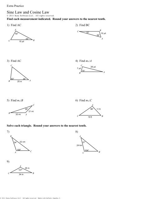 Extra Practice - Sine Law and Cosine Law.pdf - RHHS - Math