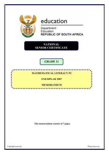 NATIONAL SENIOR CERTIFICATE GRADE 11