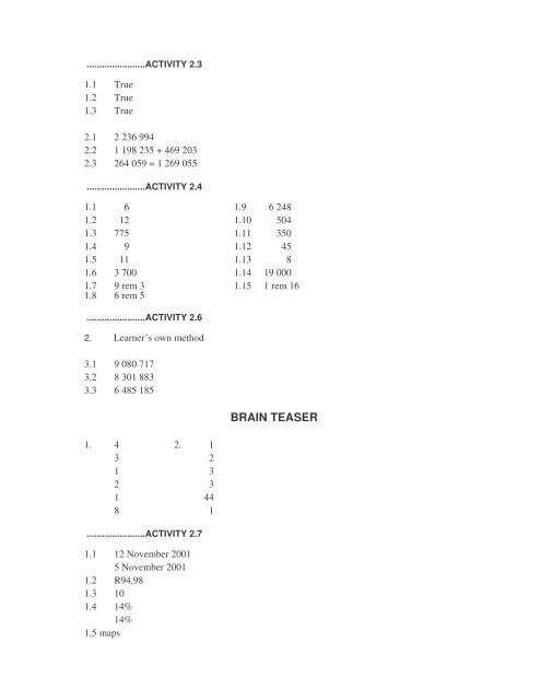 Teacher's Guide Module 1 - Maths Excellence