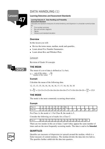 Gr 11 Data Handling 1 - Maths Excellence