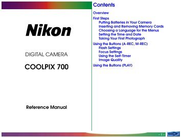 COOLPIX 700 Reference Manual